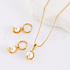 Stainless Steel Pendant Necklaces & Hoop Earrings Sets NW9605-3-3