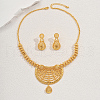 Elegant Brass Hollow Teardrop Earrings & Necklaces Sets for Women CH3228-5