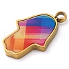 304 Stainless Steel Enamel Pendants STAS-M105-34G-03-2