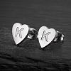 Heart 201 Stainless Steel Stud Earrings WGB8201-06-1