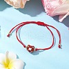 Natural Carnelian Braided Bead Bracelets BJEW-MZ00154-03-1