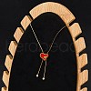 PVD Vacuum Plating 304 Stainless Steel Enamel Heart Pendant Necklaces NJEW-C063-04G-2