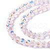 Transparent Electroplate Glass Beads Strands GLAA-Q099-B01-M02-4