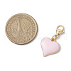 8Pcs Valentine's Day Heart Alloy Enamel Pendant Decorations HJEW-JM02830-3