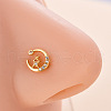 316L Surgical Stainless Steel Micro Pave Clear Cubic Zirconia L-Shaped Nose Rings WG5ADDF-24-1