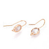 Brass Micro Pave Clear Cubic Zirconia Earring Hooks KK-N267-35G-2