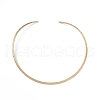 PVD Vacuum Plating 304 Stainless Steel Floral Textured Wire Necklace Making STAS-B036-05G-1