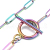 Ion Plating(IP) 304 Stainless Steel Paperclip Chain Bracelets BJEW-O186-02MC-2