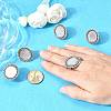Vintage Adjustable Iron Finger Ring Components Alloy Cabochon Bezel Settings X-PALLOY-Q300-14AS-NR-2