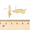 Brass Micro Pave Clear Cubic Zirconia Stud Earring Findings KK-Z106-02G-06-3