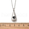 304 Stainless Steel Black Enamel Heart Teardrop Keepsake Ashes Memorial Necklaces NJEW-P326-06P-5