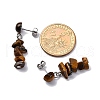Natural Tiger Eye Dangle Stud Earrings EJEW-JE06371-03-4