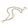 304 Stainless Steel Double Layer Ring Pendant Necklaces for Women Men NJEW-Q028-03G-2