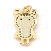 Brass Cubic Zirconia with Shell Pendants KK-K342-11G-2