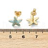 Brass Enamel Stud Earrings EJEW-R032-07G-01-5