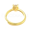 Mother's Day Rings Clear Cubic Zirconia Adjustable Rings RJEW-L120-018G-03-3