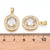 Brass Micro Pave Cubic Zirconia Pendants KK-N254-234G-3