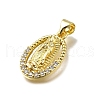 Brass Micro Pave Cubic Zirconia Pendants KK-C090-35G-04-2