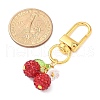 Polymer Clay Rhinestone Cherry Pendant Decorations HJEW-JM03269-01-3