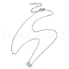 Natural Green Aventurine Round Bead Pendant Necklaces NJEW-JN04551-04-2