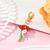 Bouquet Handmade Glass Seed Beaded & Acrylic Pendants Decorations HJEW-MZ00269-03-1