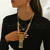 Vintage Alloy Hollow Out Tassel Necklaces & Earrings Set for Women Wedding Party LC7406-4