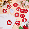 Olycraft 1 Set Round ABS Plastic Number Brooches Sets JEWB-OC0001-02B-5