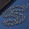 304 Stainless Steel Textured Rolo Chain Necklaces for Women NJEW-U050-01P-3