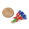Handmade Glass Beaded Flower with Bowknot Pendants PALLOY-MZ00753-02-2