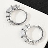 Brass Clear Cubic Zirconia Hoop Earrings EJEW-Q016-14P-4