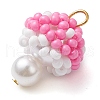 Seed Beads Beaded Charms PALLOY-MZ00332-05-4