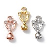 Rack Plating Brass Pave Clear Cubic Zirconia Fold Over Clasps KK-Q797-01-1