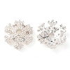 Brass Micro Pave Clear Cubic Zirconia Bead Caps KK-K378-48B-S-1
