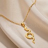 304 Stainless Steel Snake Pendant Necklaces for Women Men NJEW-Z063-03G-03-1