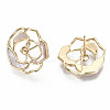 Brass Stud Earring Findings KK-S356-178G-NF-3