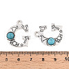 Synthetic Turquoise & Alloy Pendants PALLOY-H146-01AS-G-3