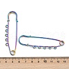 Ion Plating(IP) 304 Stainless Steel Safety Pins Brooch Findings STAS-K252-05C-RC-3