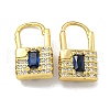 Brass Micro Pave Cubic Zirconia Hoop Earring EJEW-C088-41G-2