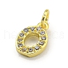 Letter Brass Micro Pave Clear Cubic Zirconia Pendants KK-K354-06G-O-2