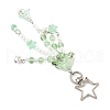 Flower Glass & Plastic Pearl & Alloy Pendant Decorations HJEW-JM03433-5