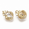 Brass Micro Pave Clear Cubic Zirconia Charms ZIRC-T011-20G-NF-3