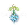 Glass Seed Beaded Flower Bud Pendants PALLOY-MZ00759-02-1