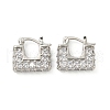 Rectangle Rack Plating Brass with Cubic Zirconia Hoop Earrings EJEW-Z035-02P-1