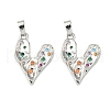 Brass Micro Pave Clear Cubic Zirconia Pendants KK-B139-03P-1