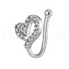 Brass Micro Pave Clear Cubic Zirconia Clip-on Nose Septum Rings WGE30AD-09-1