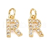 Brass Micro Pave Clear Cubic Zirconia Charms KK-ZX025-07R-1
