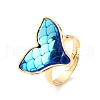 Mermaid Fishtail Resin Adjustable Finger Ring RJEW-C009-01A-02-3