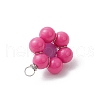 Opaque Resin Rose Pendants PALLOY-JF03755-5