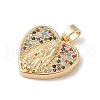 Brass Cubic Zirconia Pendants KK-Z050-10G-02-2
