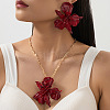 Flower Alloy Pendant Necklace & Stud Earring Sets FS-WG2B33B-01-2
